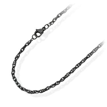 Imagem de 555Jewelry Corrente clássica de aço inoxidável para homens, colar de elos de cabo de 2,3 mm para mulheres, 40-61 cm, 16 Inch, Aço inoxidável, Sem Pedra Preciosa