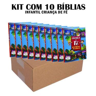 Imagem de Kit 10 Bíblias Criança de Fé Infantil Brochura - Nova Edição 14x21 cm 