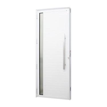 Imagem de Porta de Giro Lambril em Alumínio Branco Caribe Max 215x80x6cm Direita