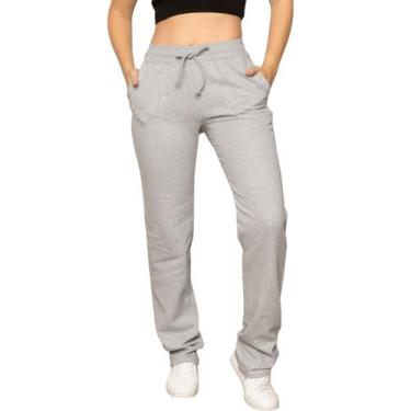 Imagem de Calça Moletom Feminina Confortável Cos Alto - Docce Mulher, Cinza, G, 