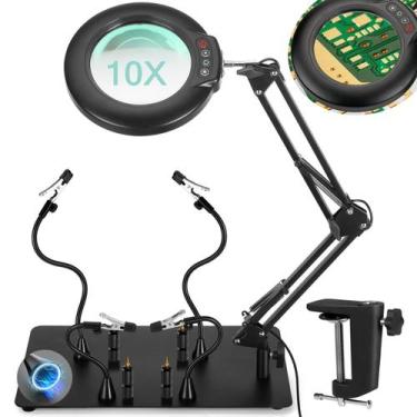 Imagem de Estação de Solda IVMAIE Helping Hands com Lupa 10X e Luz