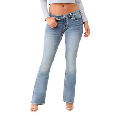 Imagem de True Religion Calça jeans feminina Crystal Becca de cintura baixa - costura super T, Nora, 32