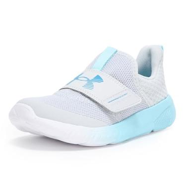 Imagem de Under Armour Tênis feminino pré-escolar Flash, (014) Cinza Halo/Cinza Halo/Azul Éter, 2.5 Little Kid