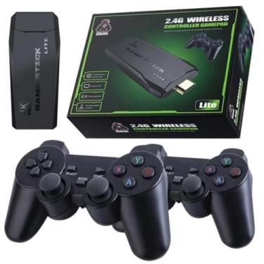 Imagem de Game Stick Lite, Console Retrô com 2 Controles Wireless 2.4G, Gamepad para Jogos Clássicos, Preto