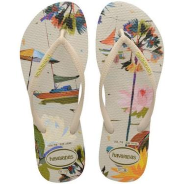 Imagem de Chinelo Havaianas Slim Summer Bliss Feminino - Creme