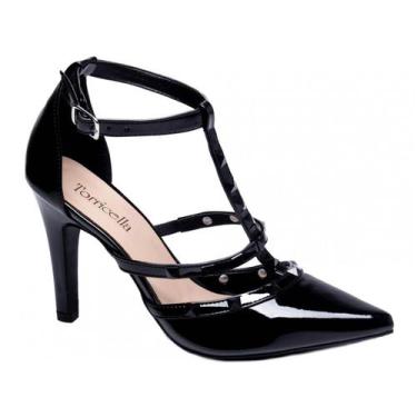 Imagem de Sandália Scarpin Feminino Torrricella Salto Alto Bico Fino Confort Pre