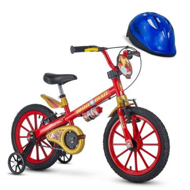 Imagem de Bicicleta Infantil Aro 16 Homem de Ferro Marvel com Capacete Azul Nathor