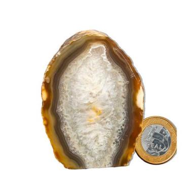 Imagem de 01 Geodo de Ágata Natural 250 a 300g 7 a 12cm Classe B - CristaisdeCur