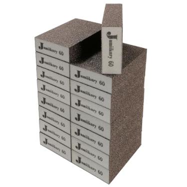 Imagem de 16 peças de blocos de lixa de 60 grãos, esponja de lixa grossa Jamiikury lavável e reutilizável, esponja de lixa seca úmida para móveis de metal de madeira, tinta e drywall