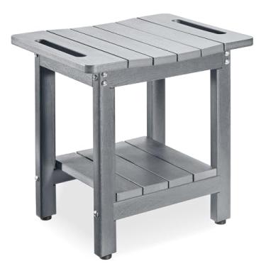 Imagem de Cuzobro Banco De Chuveiro Hdpe Para Banheira Hidromassagem Interna – Assento À Prova D'Água E Durável Adultos Cadeira Banho Antiderrapante Com Pés Ajustáveis Banheiro, Banheira, Suporta Até 136 Kg,