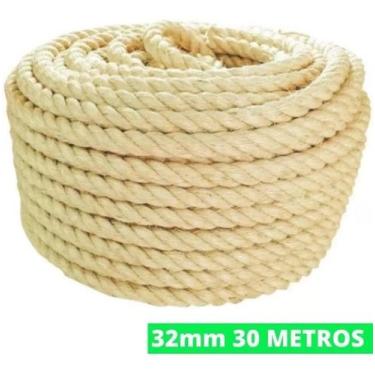 Imagem de Corda Sisal 38mm Naval Rolo 30Mts Decoração Academia Treino
