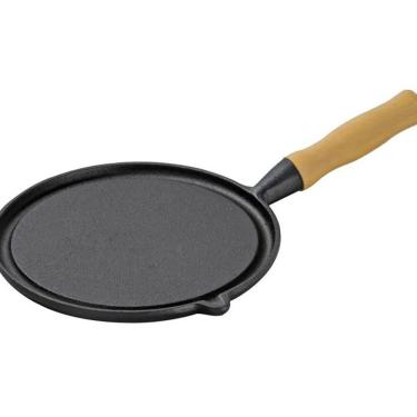 Imagem de Bifeteira Chapa Ferro Fundido Redonda Lisa 23Cm