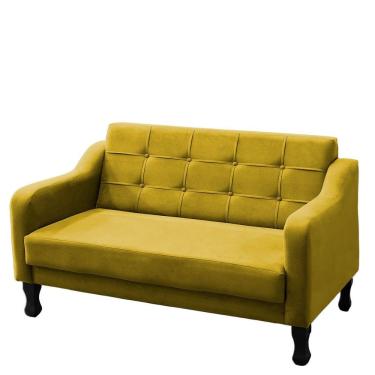 Imagem de Namoradeira Decorativa Sofá 2 Lugares Bela Suede Amarelo