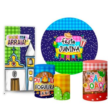 Imagem de Trio Capas Cilindro + Painel Redondo + Lateral Festa Junina (K2FJN0011)