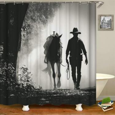 Imagem de Cortinas de chuveiro de leão de cavalo impressão zebra elefante cortinas de banheiro à prova d'água poliéster pano decoração 180 * 240 cm cortina, sy1546, W90xH180 cm