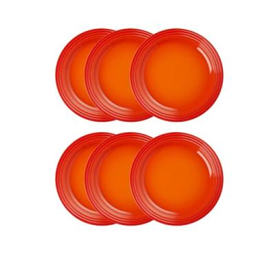 Imagem de Jogo de 6 Pratos Rasos de Cerâmica 27 cm Laranja