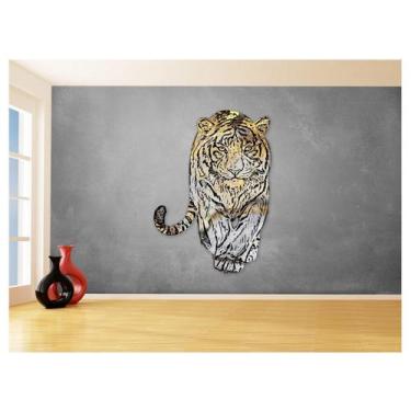 Imagem de Papel De Parede 3D Animais Pop Art Tigre Felino 3,5M Pxa137 - Você Dec