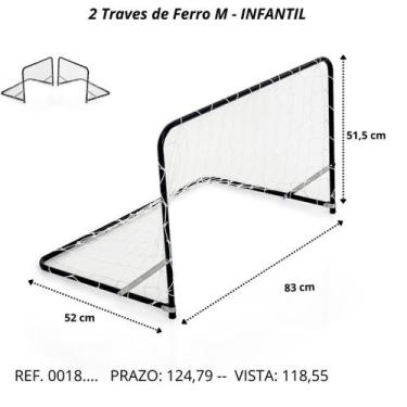 Imagem de 1 Trave De Futebol De Ferro M Infantil Golzinho Haste 83x51cm - SAG TO