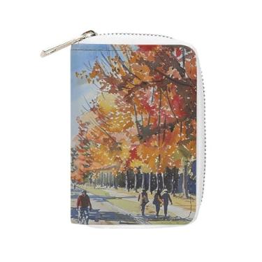 Imagem de NTVOWPZO Carteira masculina com suporte de cartão de crédito macio para cartão de visita, capa longa reta para cartão de estrada com zíper