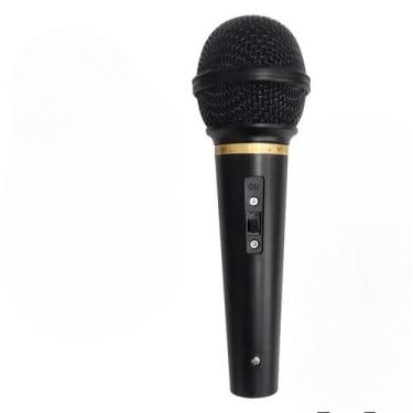 Imagem de Microfone Profissional De Mão Dinâmico Karaokê CABO 2M (KIT2 PECA PRATA PRETO)