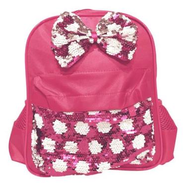 Imagem de Mochila Infantil Poá Com Laço De Lantejoulas Magicas - YEPP, Pink