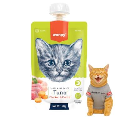 Imagem de Petisco para Gatos Wanpy Sachê Creamy Cremoso Atum Frango e Cenoura 90g Natural, Rico em Proteínas e Vitaminas Hidratação Saudável