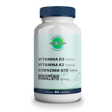 Imagem de Complexo de Vitaminas - D3 1000Ui - K2 100mcg - Coenzima Q10 150mg - Magnésio Dimalato 300mg - 60 caps