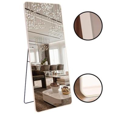Imagem de Espelho Grande Corpo Inteiro Retangular 170x70 Moldura Em Aluminio - L