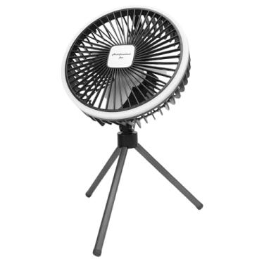 Imagem de Diydeg Fã de Acampamento Portátil, Ventilador de Mesa USB de 1200mAh Com Luz Leve, Suporte de tripé, Ventilador de Refrigeração, Ventilador Alimentado por Bateria para Piquenique,