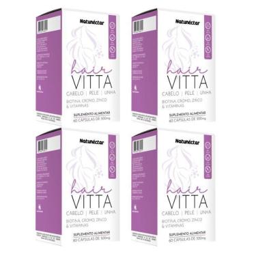Imagem de Kit Hair Vitta Cabelo Pele E Unha Natunectar 500Mg – 4 Unid (240 Cápsulas)-Unissex