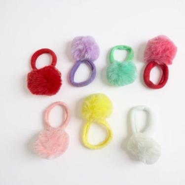 Imagem de Kit 5 Elásticos Xuxinha de cabelo com Pompom colorido - Lynx Prodecomm