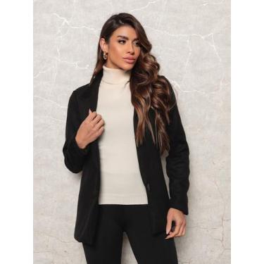 Imagem de Blazer Lã Batida Feminino - Aerre, Preto, G