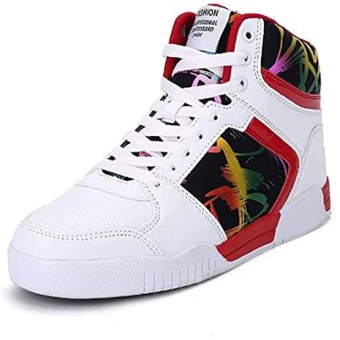 Imagem de MG ZERVIX Tênis Unissex Da Moda, Cano Alto, Skate, Estiloso, Casual, Hip Hop (Branco, Adulto, Masculino, Numérico, Sistema De Tamanho Calçados Dos Eua, Médio)