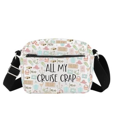 Imagem de Bolsa tiracolo Cruise Vacation All My Cruise Crap, presente de viagem de férias de verão, presente de vida na praia, cruzeiro para a família, Crap Hb