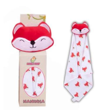 Imagem de Naninha Para Bebê Porta Chupeta Bichinhos - Criativa, Raposa Vermelha