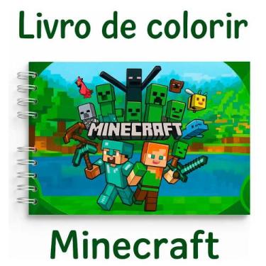Imagem de Livro Colorir Minecraft Infantil 50 Folhas Desenhos Pintar Capa Dura -