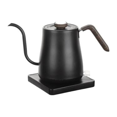Imagem de KiBcsLic Chaleira elétrica tipo pescoço de ganso, chaleira para despejar café e chá, visor de temperatura da caldeira de água quente para o escritório da Mãe, Preto