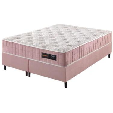 Imagem de Conjunto Cama Box Colchão King Size 193x203x67 com Molas Ensacadas Den
