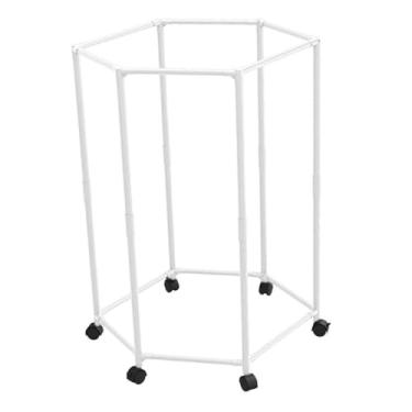 Imagem de SiaBiced Varal de roupas com rodinhas, cabide móvel para roupas, expositor de roupas, rack de varejo para secagem ao ar livre de roupas, toalhas, calças e, Solteiro Branco