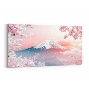 Imagem de Fotos emolduradas em flor de cerejeira rosa decoração de parede pinturas de paisagem de montanha de neve sala de jantar decoração de parede primavera estilo japonês decoração de parede para quarto, 96