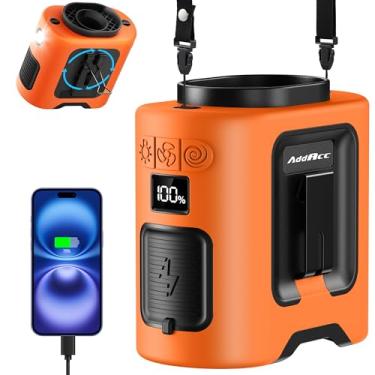 Imagem de Ventilador de cintura portátil, fluxo de ar forte de 15.000 RPM, ventilador recarregável de cinto com 5 velocidades e lanterna, operado por bateria 67 horas, ventilador de camisa pessoal com mãos