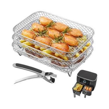 Imagem de Acessórios Empilháveis De 3 Camadas Para Air Fryer, Rack De Desidrataç