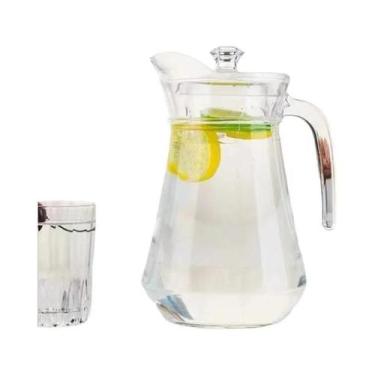 Imagem de Conjunto De Jarra De Água Transparente Resistente Ao Calor Com Tampa E