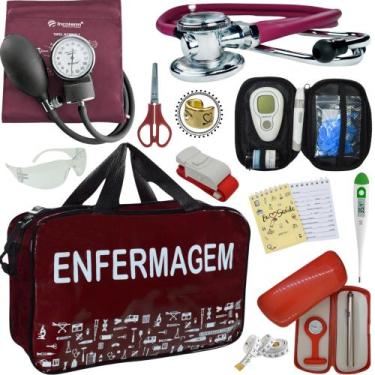 Imagem de Kit Enfermagem Cores Bolsa Top Premium + Medidor Glicose - Love Saude,