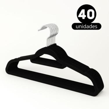 Imagem de Kit 40 Cabides em Veludo Premium Antideslizante para Roupas Calça com 