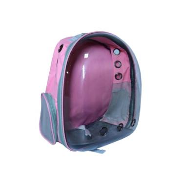 Imagem de Mochila Rosa Zuka para Transporte de Pets, Frente em Acrílico, Alças Acolchoadas, Capacidade 6kg, 44x35x25cm, com Tapete