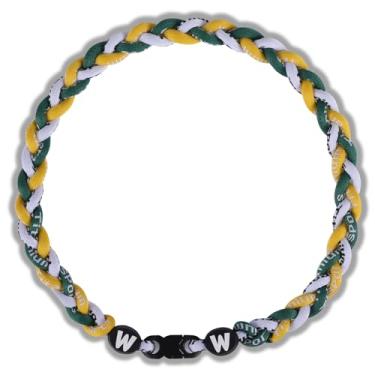 Imagem de Willtok Colar de beisebol premium de 45,7 cm com design de tornado de corda tripla trançada de nylon, 18 inch, Couro e nylon, Sem Pedra Preciosa