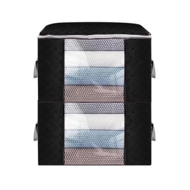 Imagem de Kit 2 Sacos Organizador Multiuso Anti Mofo Dobrável Edredom Cobertores Roupas de Banho Cama Travesseiros