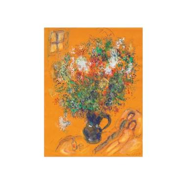 Imagem de Flores Pintura em tela Famosa Pintura Reprodução-Quadros para sala de estar-Buquê grande ao fundo-Pôster e impressões 40x50cm Sem Moldura