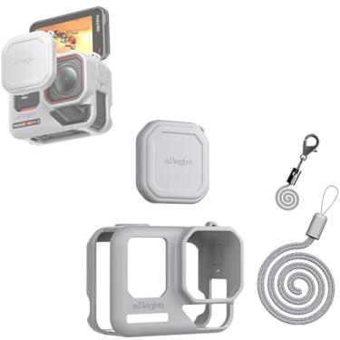 Imagem de Ferbao Capa de silicone para Insta360 Ace Pro 2 capa protetora com capa de lente de silicone para Insta360 Ace Pro2 (cinza)